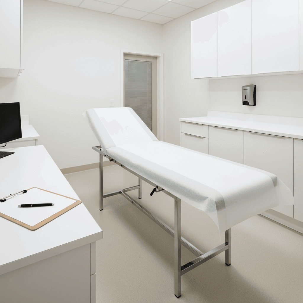 Empty medical exam room with clean surfaces
